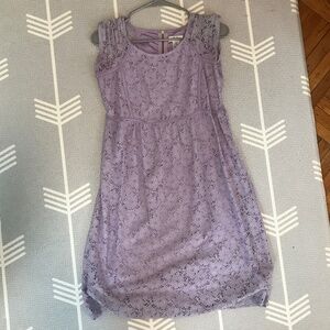 Maternity lilac floral lace party dress XS